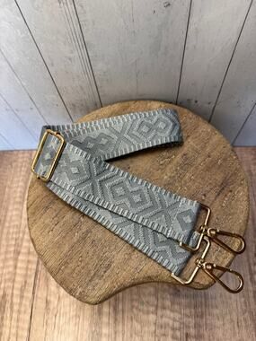 Woven Pattern Gray Purse Strap Crossbody Bag Strap NEW! Boho Bag Strap
